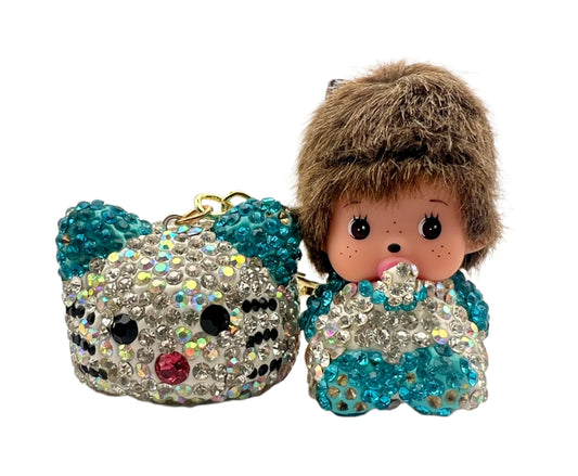 Sanrio Hello Kitty Crystal Keychain Handmade Keychain Accessories with Bling Rhinestones Fashionable Handbag Car Charms Y2K Gift