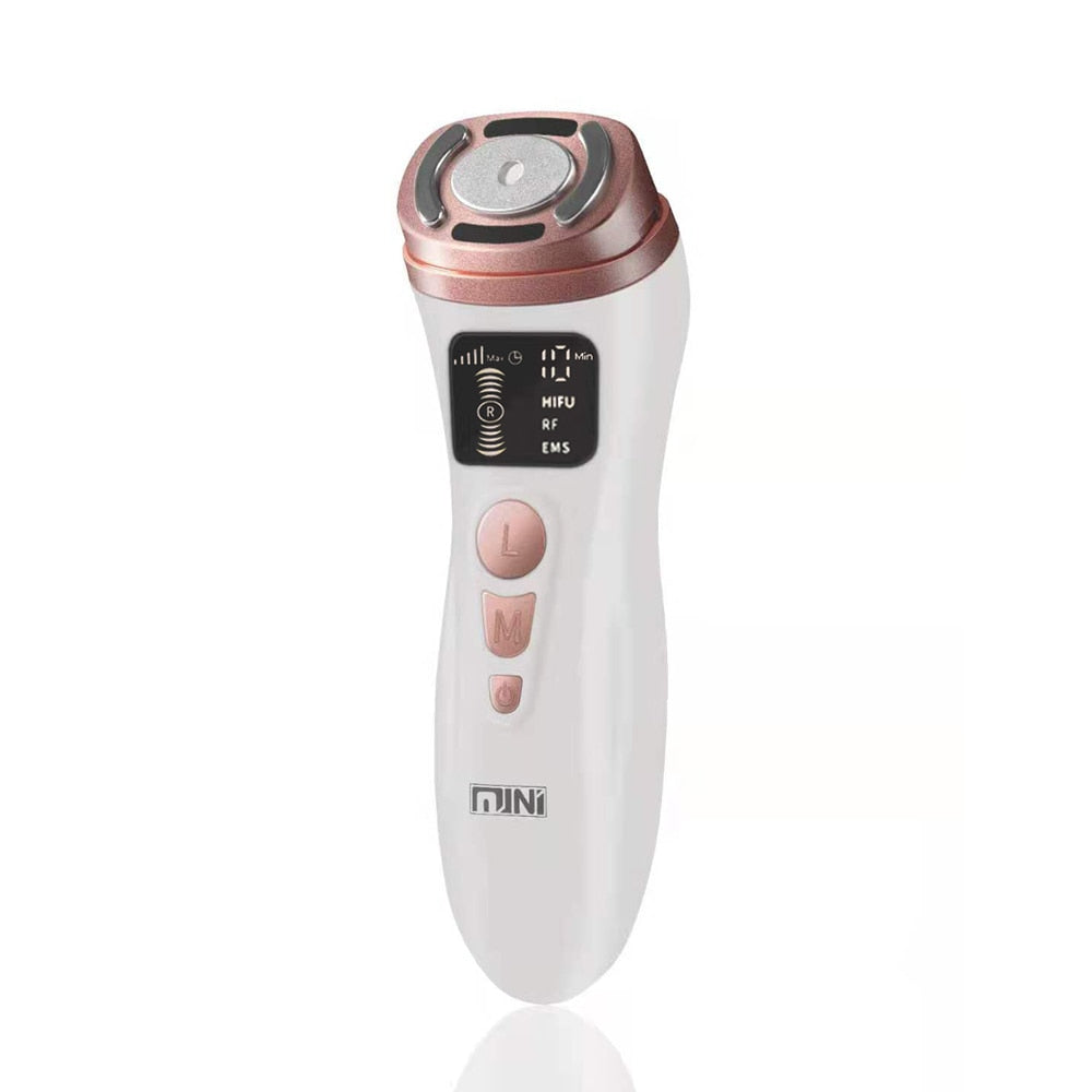 3 in 1 RF Face Beauty Machine Mini Skin Tightening HIFU Microcurrent Reduce Wrinkle Facial Care Applicator Machine 100/240V US Plug