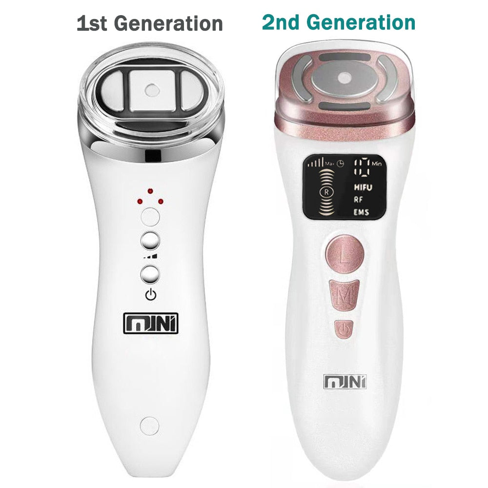 3 in 1 RF Face Beauty Machine Mini Skin Tightening HIFU Microcurrent Reduce Wrinkle Facial Care Applicator Machine 100/240V US Plug