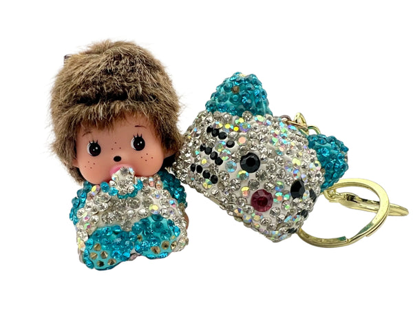 Sanrio Hello Kitty Crystal Keychain Handmade Keychain Accessories with Bling Rhinestones Fashionable Handbag Car Charms Y2K Gift