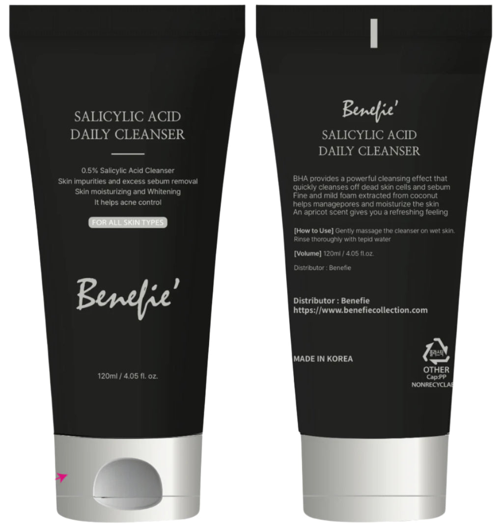 Benefie' SALICYLIC ACID DAILY CLEANSER 120ml  MADE IN KOREA