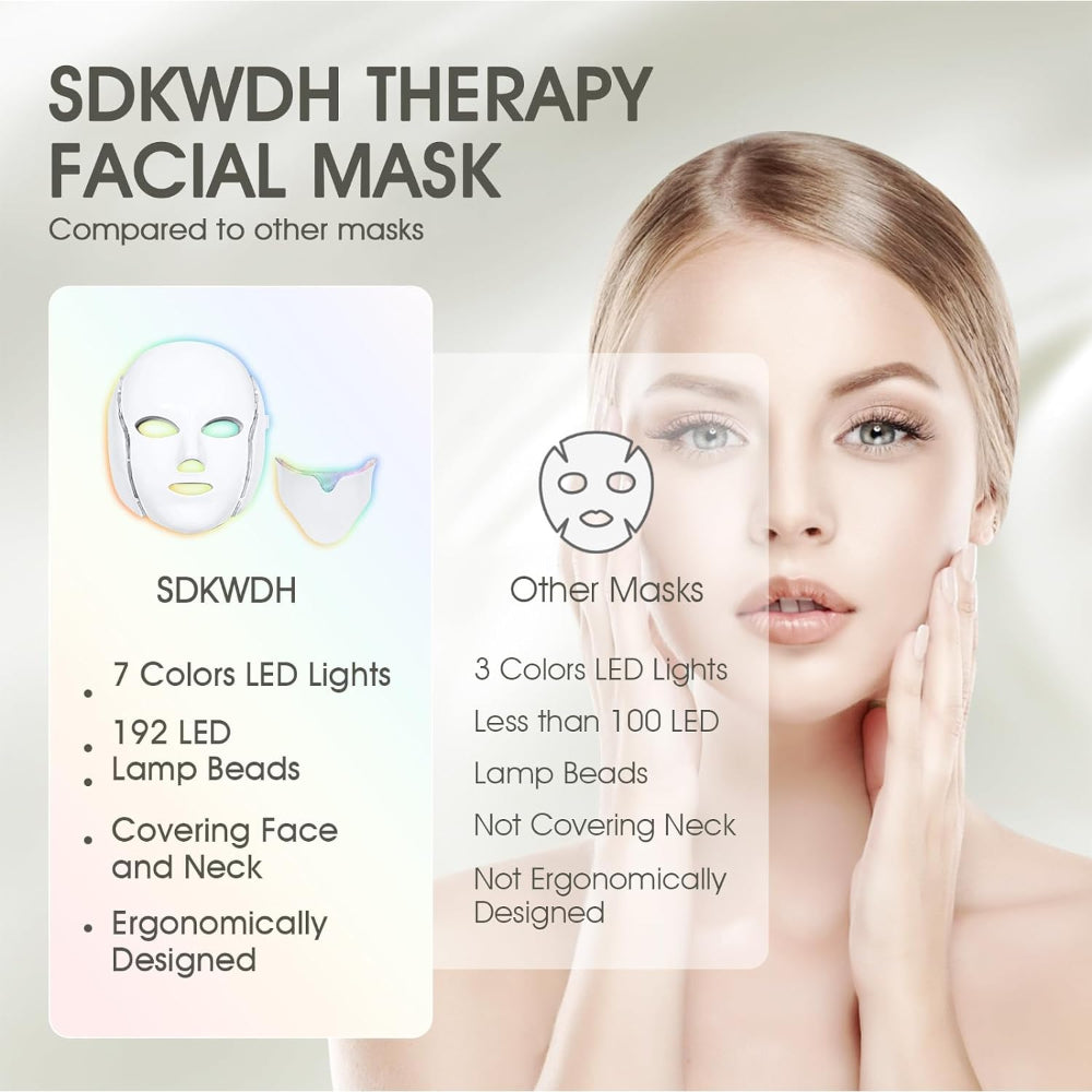 Red Light Therapy Skin Care Led Mask Home Use Beauty Devices 7 Colours LED Light Therapy Face Beauty Facial Devices