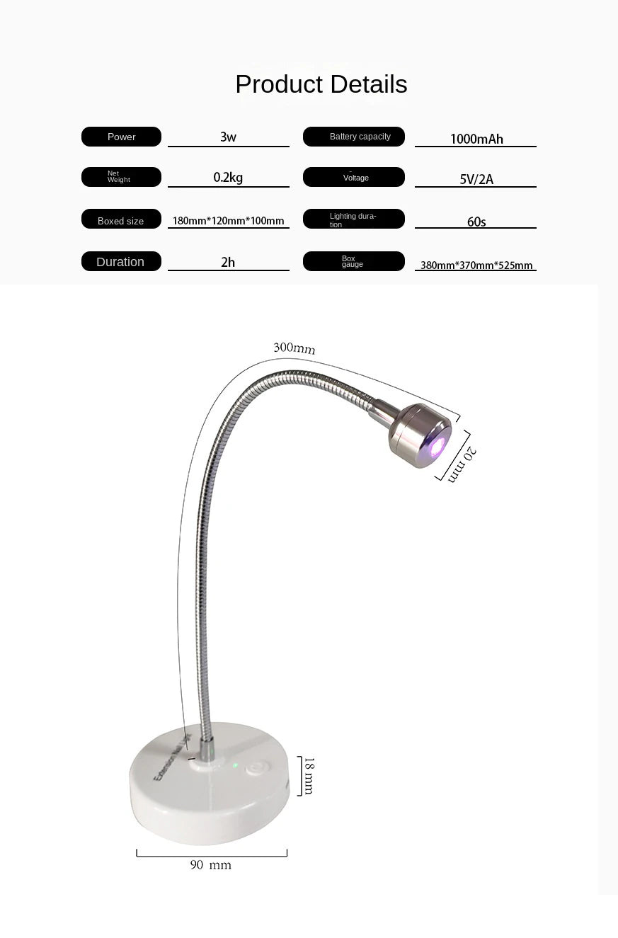 Benefie' 9W Flash Curing UV Led Gel Dryer Cordless Finger Light Wireless Touch Mini Beauty Lamp For Extensions Nail