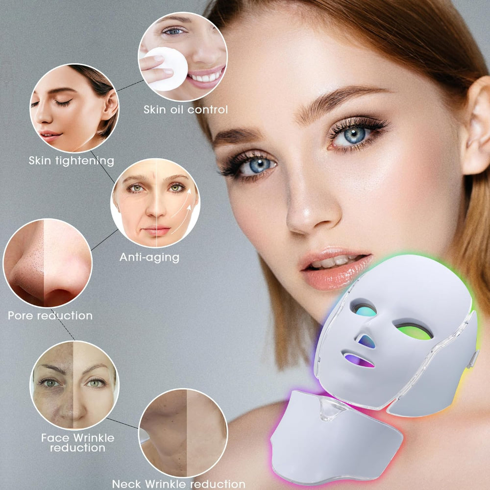 Red Light Therapy Skin Care Led Mask Home Use Beauty Devices 7 Colours LED Light Therapy Face Beauty Facial Devices