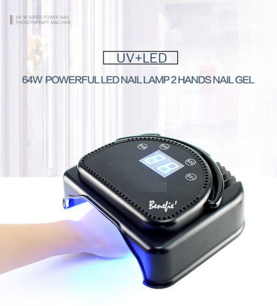 64W Benefie' Metal Shell LED Nail Lamp Gel Polish Nail Dryer Wireless Rechargeable Quick-Dry