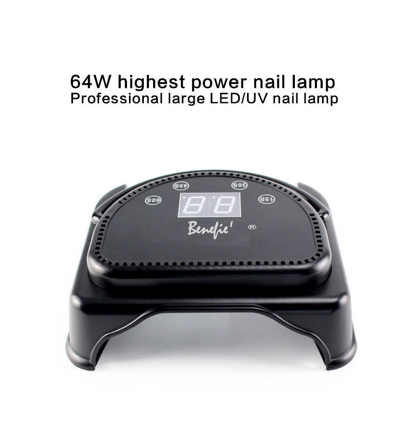 64W Benefie' Metal Shell LED Nail Lamp Gel Polish Nail Dryer Wireless Rechargeable Quick-Dry